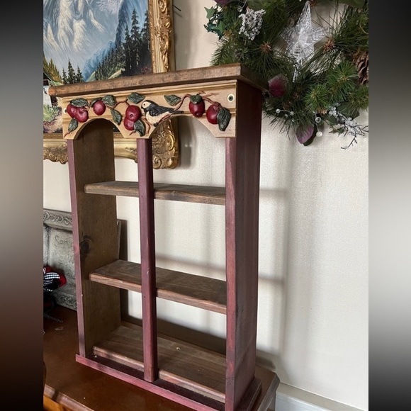 Rare Vintage Large Hand Carved Rustic
Solid Wood Apple Bird Shelf❗️FINAL SALE - Picture 3 of 11